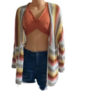 BKE Colorful Striped Women's Cardigan